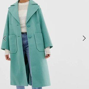 ASOS slouchy long mod 70s peacoat jacket 2